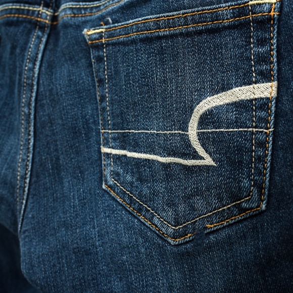 *3for$25/ 5for$39 American Eagle Slim Bootcut Mid Rise Dark Wash Stretch Jeans - Picture 5 of 11